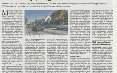 Bericht Haller Tagblatt vom 15. Februar 2018: Autolärm ja, Fluglärm nein