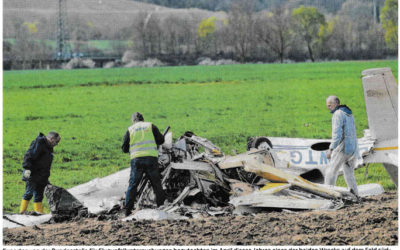 Bericht Haller Tagblatt vom 7. November 2018:  Ein Flugzeug soll dem anderen den Weg abgeschnitten haben.